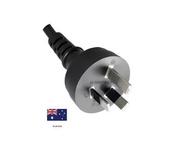 Netzkabel Australien Typ I auf C13, 1mm², AUS 3pin Typ I/IEC 60320-C13, SAA, schwarz, Länge 5m